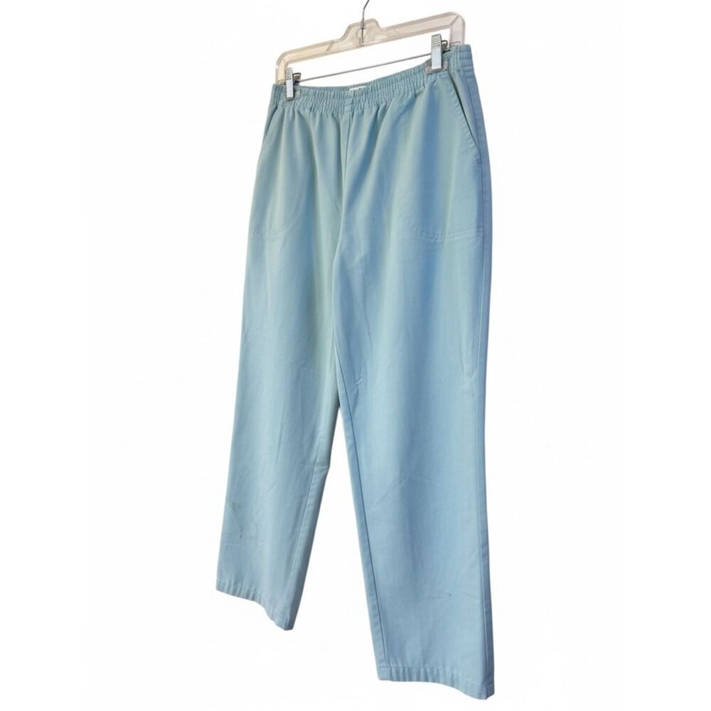 The Tog Shop Petites 12P Aqua Blue Pull-On Pants Elastic Waist Slacks Women’s